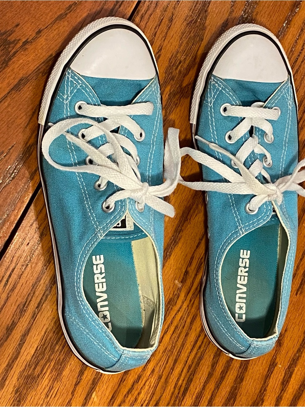 Converse All Star Low Top Sneakers in Teal and Cream